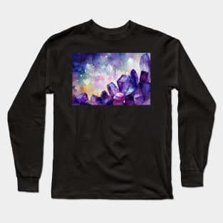 Purple Crystals Long Sleeve T-Shirt